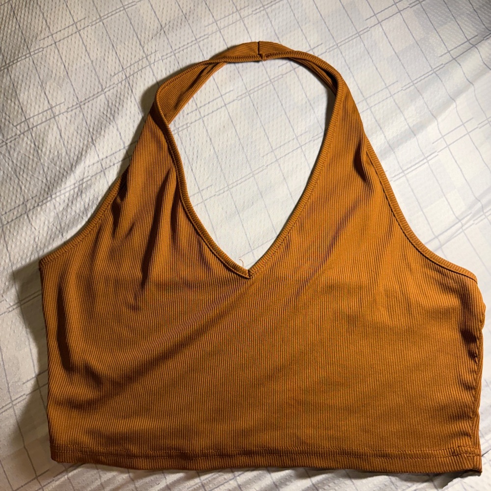 Rust Halter Neck Crop Top